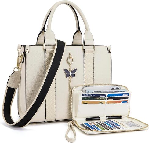 Tote Bag for Women Purse and Wallet Set Satchel Handbags Top handle 2pcs Adjustable Straps in Kuwait