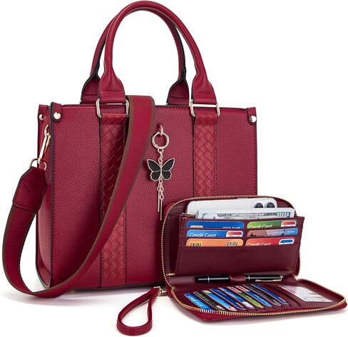 Tote Bag for Women Purse and Wallet Set Satchel Handbags Top handle 2pcs Adjustable Straps in Kuwait