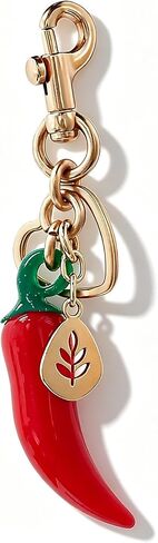 Chili Keychain,Italian Red Horn Charm Chili Pepper Keychain For Car Bag Good Luck Protection Accessories Gift in Saudi Arabia