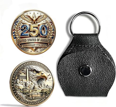3D US 250th Anniversary Coin Pocket Hug, American Birthday 1776-2026 Patriotic Keychain for Independence Day Veterans in Saudi Arabia