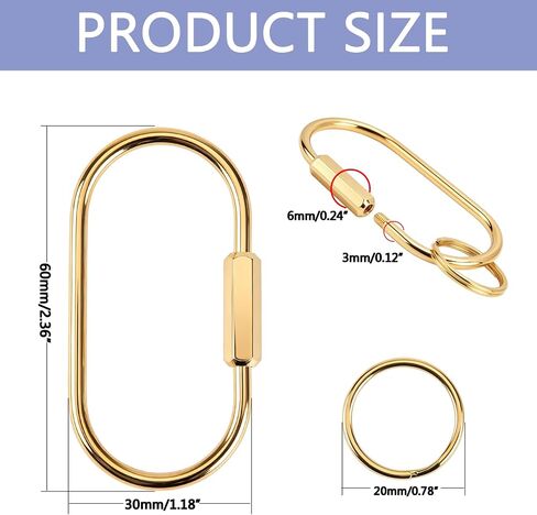 4 Pack Brass Key Rings with Screw Lock & O-Rings, Gold Keychain Organizer Clips for Keys, Bags, EDC Accessories in Saudi Arabia