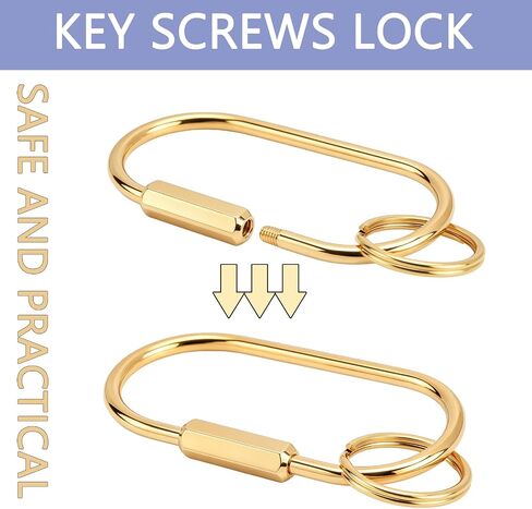 4 Pack Brass Key Rings with Screw Lock & O-Rings, Gold Keychain Organizer Clips for Keys, Bags, EDC Accessories in Saudi Arabia