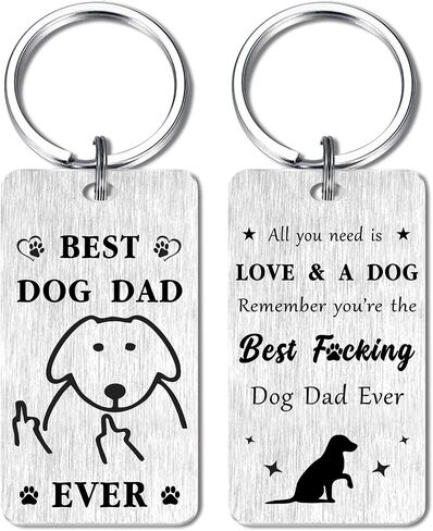 Gezxin Fathers Day for Dog Dad Gifts from the Dog Father Lover Birthday Easter Wedding Christmas Keychain in Kuwait