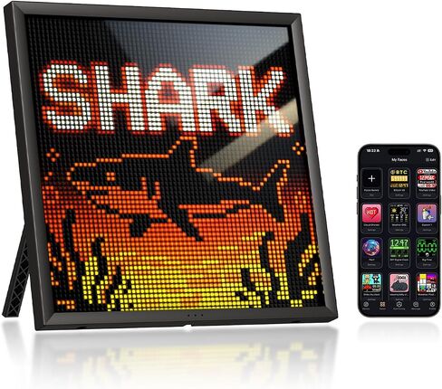 Divoom Pixoo 64, Dual-Band WiFi Pixel Display, 64x64 LED APP Controlled Smart Pixel Art Frame for GIFS, Alarm Clocks, Social Stats, Gaming Room Desk Decor & Wall Mount in Kuwait