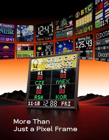 Divoom Pixoo 64, Dual-Band WiFi Pixel Display, 64x64 LED APP Controlled Smart Pixel Art Frame for GIFS, Alarm Clocks, Social Stats, Gaming Room Desk Decor & Wall Mount in Kuwait