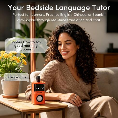 Smart AI Alarm Clock - Sophia Interactive Voice Controlled Bedside Clock, WiFi Network Speaker with Emoji Display, Intelligent Sleep Assistant & Water Reminder,Tech Gift for Men, Women & Office in Saudi Arabia