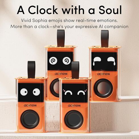 Smart AI Alarm Clock - Sophia Interactive Voice Controlled Bedside Clock, WiFi Network Speaker with Emoji Display, Intelligent Sleep Assistant & Water Reminder,Tech Gift for Men, Women & Office in Saudi Arabia