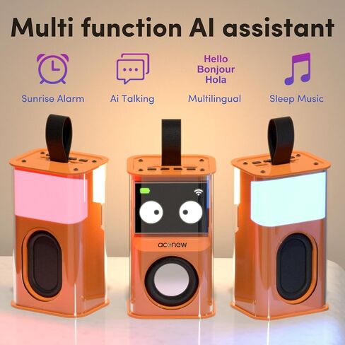 Smart AI Alarm Clock - Sophia Interactive Voice Controlled Bedside Clock, WiFi Network Speaker with Emoji Display, Intelligent Sleep Assistant & Water Reminder,Tech Gift for Men, Women & Office in Saudi Arabia