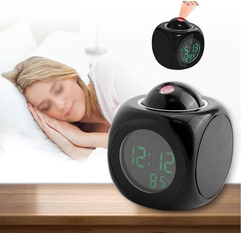 Projection Clock for Bedroom Ceiling, Projection Alarm Clock Projector Clock for Bedroom Ceiling Alarm Clock Projection on Ceiling LCD Clock in Kuwait
