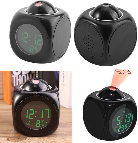 Projection Clock for Bedroom Ceiling, Projection Alarm Clock Projector Clock for Bedroom Ceiling Alarm Clock Projection on Ceiling LCD Clock in Kuwait