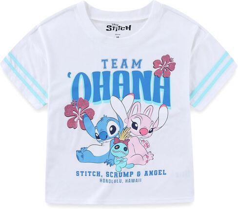 قميص جيرسي للفتيات بأكمام قصيرة من Disney Lilo & Stitch Angel للأطفال الكبار in Kuwait