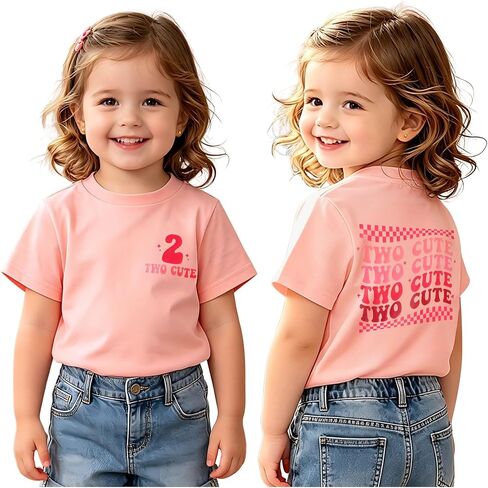2nd Birthday Shirt Girl Two Cute T-Shirt 2 Year Old Girl Second Birthday Outfit Gift Summer Tee Tops in Saudi Arabia