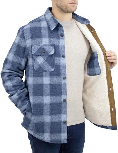 Jachs Men's Wool Blend Sherpa Lined Flannel Shirt Jacket in Saudi Arabia