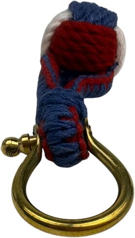 Needzo Monkey Fist Keychain, Red, White & Blue Rope Knot, Nautical Gift, 4.25 Inches in Kuwait
