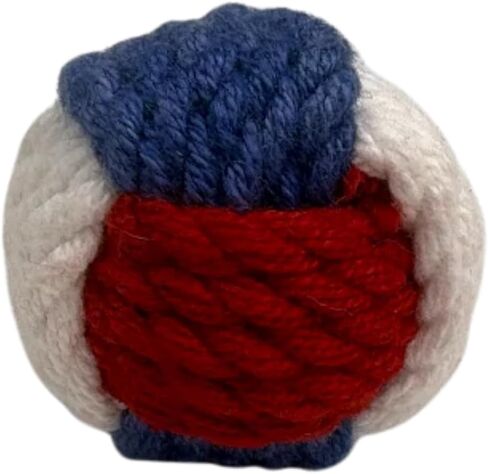 Needzo Monkey Fist Keychain, Red, White & Blue Rope Knot, Nautical Gift, 4.25 Inches in Kuwait