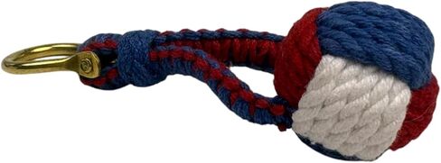 Needzo Monkey Fist Keychain, Red, White & Blue Rope Knot, Nautical Gift, 4.25 Inches in Kuwait