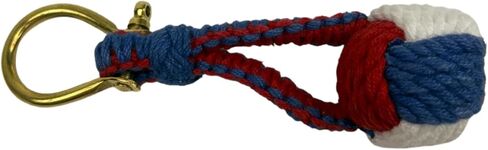 Needzo Monkey Fist Keychain, Red, White & Blue Rope Knot, Nautical Gift, 4.25 Inches in Kuwait