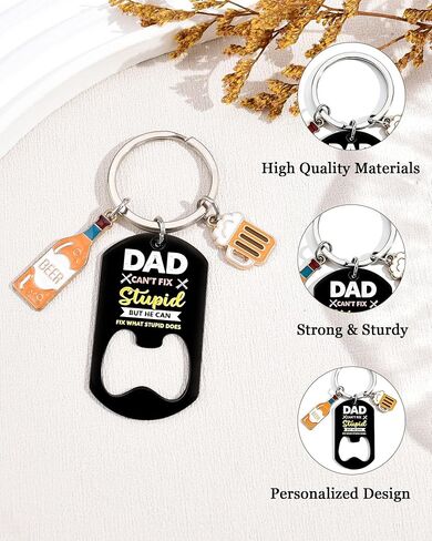 Seyaa Bottle Opener Keychain Bag Charms For Dad Nen Dad Papa, Funny Keychain Gifts For Men Fathers Day Birthday in Saudi Arabia