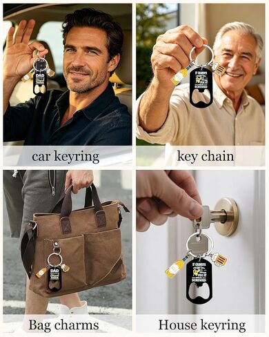 Seyaa Bottle Opener Keychain Bag Charms For Dad Nen Dad Papa, Funny Keychain Gifts For Men Fathers Day Birthday in Saudi Arabia