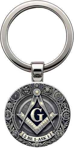 Masonic Keychain, 2 Be 1 Ask 1 Square and Compass Mason Medal, Freemason Masonic Jewelry for Men, Mason Gift in Saudi Arabia