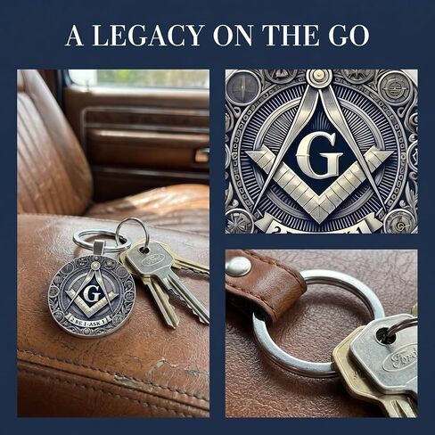 Masonic Keychain, 2 Be 1 Ask 1 Square and Compass Mason Medal, Freemason Masonic Jewelry for Men, Mason Gift in Saudi Arabia