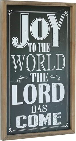 Joy to The World The Lord has Come Christmas Framed Wood Wall Sign, Seasonal Christmas Wall Art, Farmhouse Holiday Decor Black and White in Kuwait