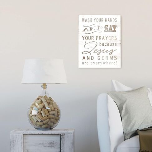 Wash Your Hands And Say Your Prayers Rustic Wood Wall Sign (12x15) in Kuwait