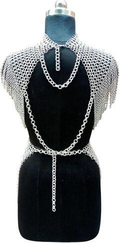Women’s Silver Chainmail Top and Skirt Set – Medieval Aluminium Chainmail Outfit for Cosplay, Renaissance Festival, LARP & Gothic Costume in Saudi Arabia