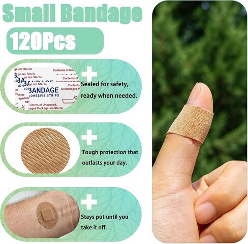 120Pcs Small Round Oval Fabric Bandages, Spot Flexible Adhesive Bandages Breathable Circle Strips for Face and Minor Wound Protection Care, 6 Sizes in Saudi Arabia