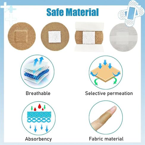 120Pcs Small Round Oval Fabric Bandages, Spot Flexible Adhesive Bandages Breathable Circle Strips for Face and Minor Wound Protection Care, 6 Sizes in Saudi Arabia