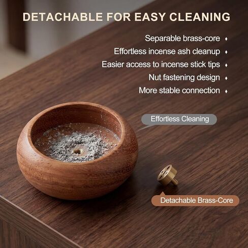 Natural Wood Incense Holder with 4 Holes, 2.36" Wooden Incense Burner for Sticks, White Sage & Palo Santo, Handmade Ash Catcher for Home, Meditation, Yoga in Saudi Arabia