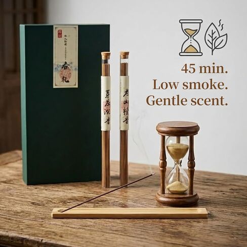 مجموعة هدايا البخور مع حامل بخور الخيزران - رائحتان طبيعيتان بخور العود نها ترانج وبخور خشب الصندل ميسور العلاج العطري للتأمل والنوم وتخفيف التوتر والمنزل in Kuwait
