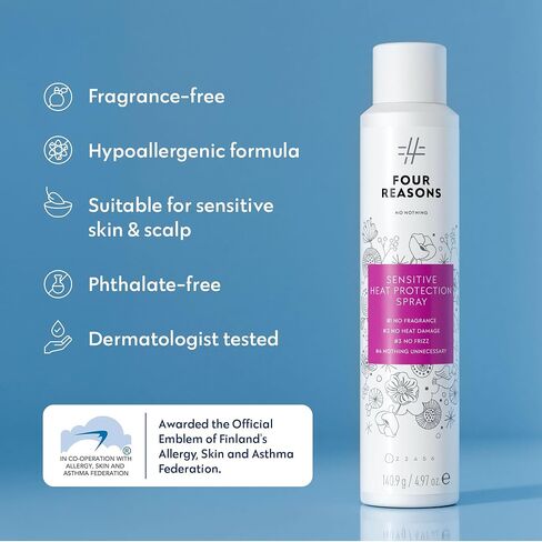 No nothing Very Sensitive Aerosol Heat Protectant Spray for hair - Hypoallergenic, Fragrance Free Heat Protection Spray - Gluten Free, 100% Vegan, Cruelty-Free Hair Protectant Spray from heat - 4.97oz in Saudi Arabia