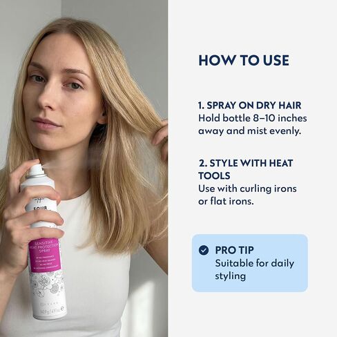 No nothing Very Sensitive Aerosol Heat Protectant Spray for hair - Hypoallergenic, Fragrance Free Heat Protection Spray - Gluten Free, 100% Vegan, Cruelty-Free Hair Protectant Spray from heat - 4.97oz in Saudi Arabia
