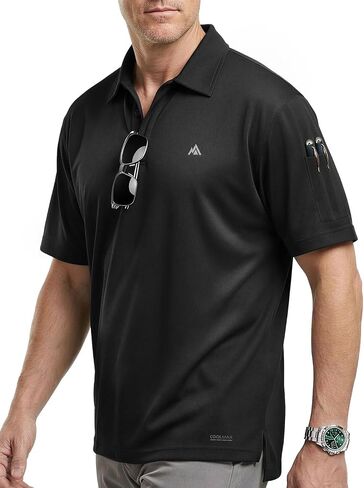 Instant Cooling Tactical Polo Shirt Men Quick Dry Work Short Sleeve Performance Golf Athletic Moisture Wicking in Saudi Arabia