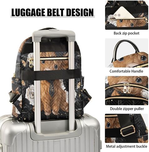 ALAZA Highland Cow Rose Butterfly Women Backpack Purse Shoulder Bag in Kuwait