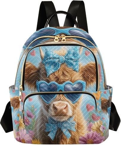 ALAZA Highland Cow Rose Butterfly Women Backpack Purse Shoulder Bag in Kuwait