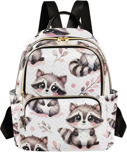 Mini Backpack for Women Kawaii Raccoon Pattern Mini Backpack Purse Lightweight Small Daypack, 8.5L in Saudi Arabia