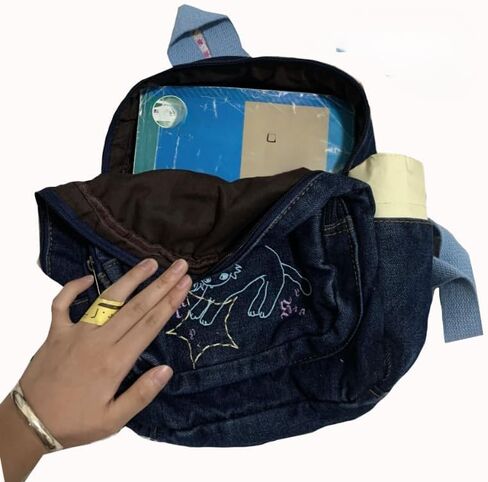Denim Small Backpack Purse for women Y2k Mini Backpack Purse Cute Cat Bookbag Tiny Japanese Purse Bag (blue) in Saudi Arabia