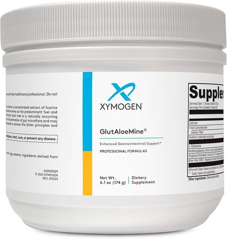 XYMOGEN GlutAloeMine - 3 g L-Glutamine with Aloe Vera Extract - GI Lining & Digestive Wellness Support Prebiotic Gentle Gut Health Powder - Vegan & Non-GMO - 6.1 oz (30 Servings) in Saudi Arabia