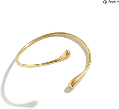 Quizzhe Minimalist Arm Cuff Geometric Upper Arm Cuff Adjustable Armband Simple Cuff Bangle Bracelet for Women Men (A-Gold), Universal, Gold,Silver in Saudi Arabia