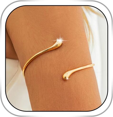 Silver Arm Cuff Bracelet for Women Gold Upper Arm Bracelets Adjustable Teardrop Arm Cuff Minimalist Bangle in Kuwait