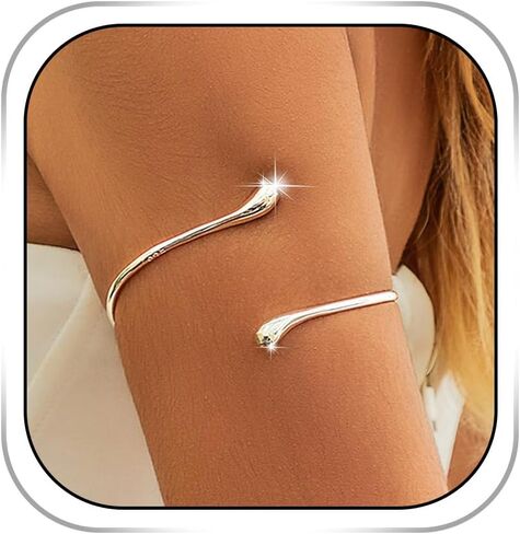 Silver Arm Cuff Bracelet for Women Gold Upper Arm Bracelets Adjustable Teardrop Arm Cuff Minimalist Bangle in Kuwait