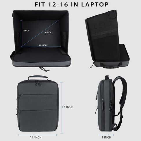 Laptop Sun Shade Backpack for Working Outside, 12-16" Outdoor Laptop Shade & Computer Tent, Anti-Glare Laptop Tent Sun Shade with Privacy Shield and Luggage Sleeve,Black in Saudi Arabia