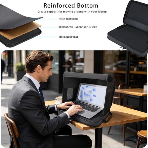 Laptop Sun Shade Backpack for Working Outside, 12-16" Outdoor Laptop Shade & Computer Tent, Anti-Glare Laptop Tent Sun Shade with Privacy Shield and Luggage Sleeve,Black in Saudi Arabia