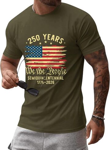 Mens 4th of July Independence Day America Flag Graphic T-Shirts Short Sleeve Patriotic Tee in Saudi Arabia