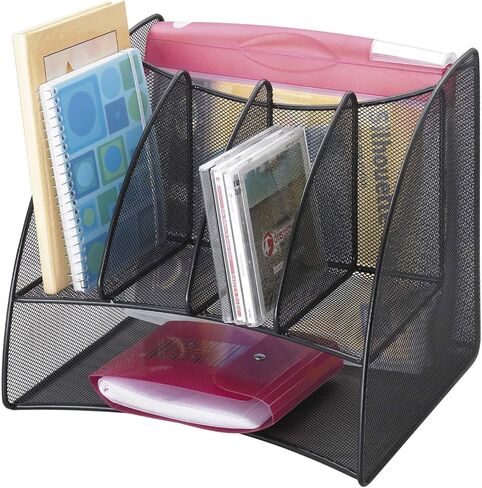 Safco Products 3261SL Onyx Mesh Corner Organizer - Durable Steel Mesh Corner Storage and Desk Top Organizer. Space Saving, For Home, Office & Classroom Organization, 13" x 15" x 11 ; Silver in Saudi Arabia