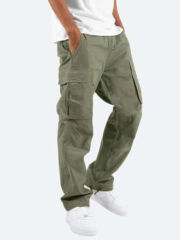 Men's Casual Cargo Pants Hiking Pants Workout Joggers Sweatpants for Men in Kuwait
