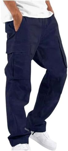 Men's Casual Cargo Pants Hiking Pants Workout Joggers Sweatpants for Men in Kuwait