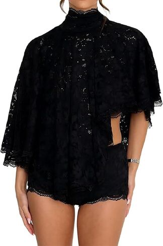 Women's Sheer Poncho Top Y2K Shawl Wraps Capes Batwing Sleeve Flowy Cape Shirt Cover Up Wedding Party in Saudi Arabia